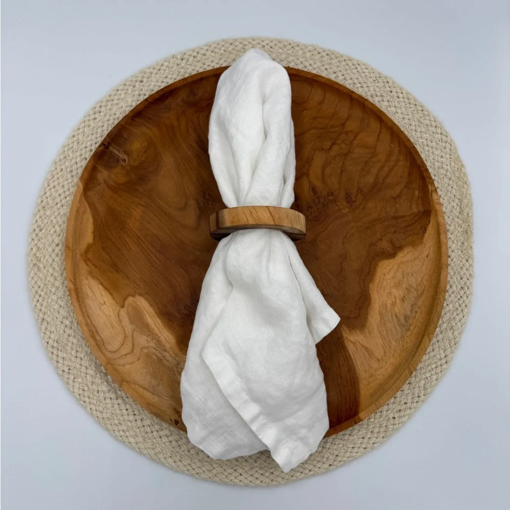 *Set of 4* West Elm Wood Slice Napkin Rings